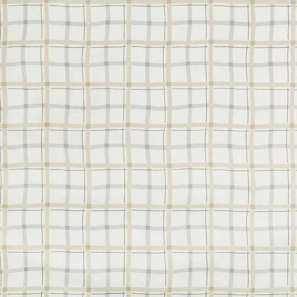 Plaiddance Putty by Kravet Basics Designer Fabric BERMUDA COTTON - 100% United States MEDIUM Horizontal: 13.5 and Vertical: 13.5 54 - Swanky Fabrics -