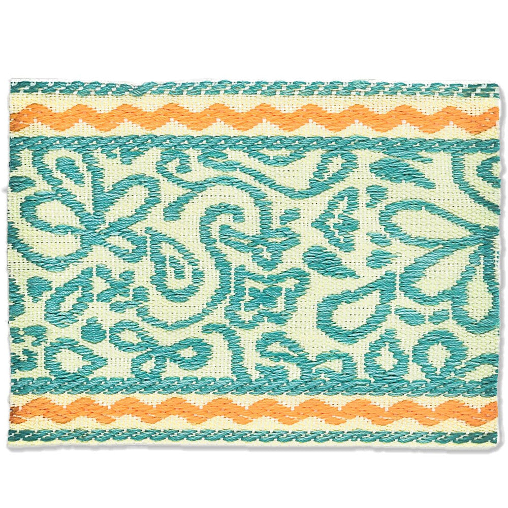 Playful 5 Turquoise by Stout Designer Trim HARMONY TRIM 55%POL 45%SVI CHINA Horizontal: 0 and Vertical: 0 3 in - Swanky Fabrics -