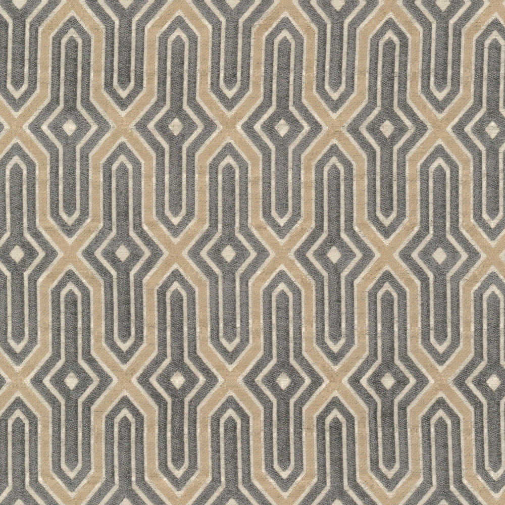 Poise 2 Steel by Stout Designer Fabric RAINBOW LIBRARY ALMOND/GRANITE 60%SVI 24%POL 16%COT INDIA Horizontal: 2.750 and Vertical: 6.000 54 in - Swanky Fabrics -