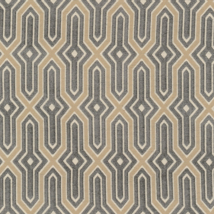 Poise 2 Steel by Stout Designer Fabric RAINBOW LIBRARY ALMOND/GRANITE 60%SVI 24%POL 16%COT INDIA Horizontal: 2.750 and Vertical: 6.000 54 in - Swanky Fabrics -