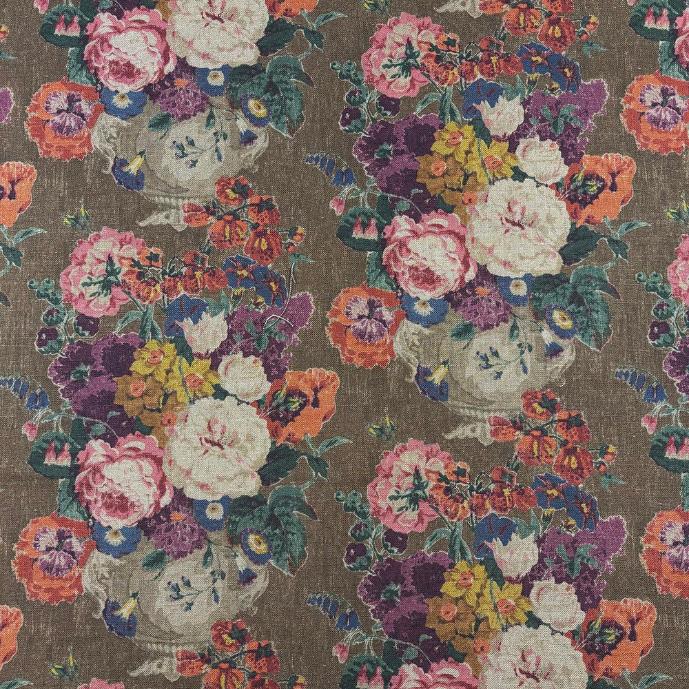 Posey Sepia by Magnolia Designer Fabric - 55% Linen, 45% Viscose Spain 13500 MARTINDALE Horizontal: 13.5 and Vertical: 20.25 54 - Swanky Fabrics -