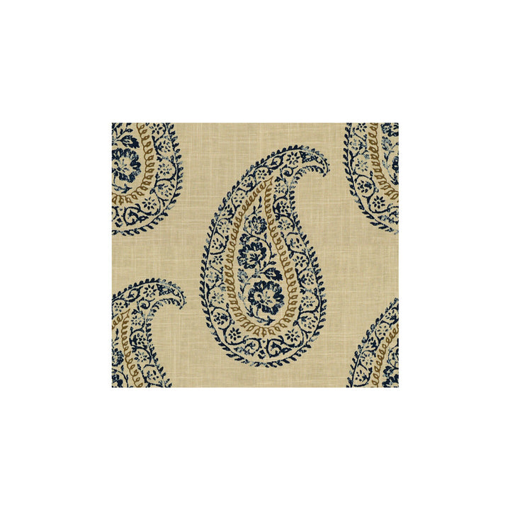 Madira Indigo/Taupe by Baker Lifestyle Designer Fabric ECHO II LINEN - 55%;COTTON - 45% China LIGHT Horizontal: 13.5 and Vertical: 12.5 54 - Swanky Fabrics -
