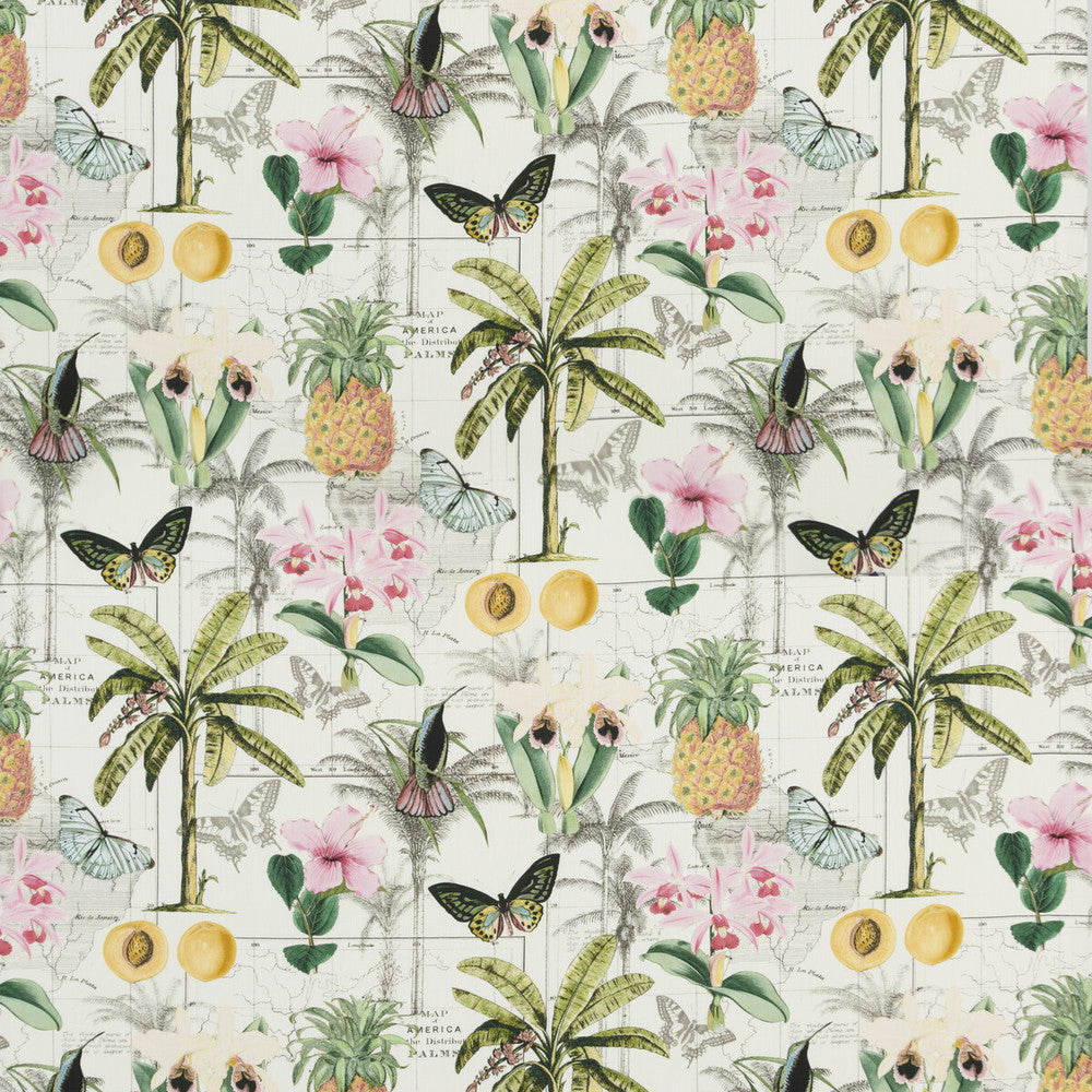Orinoco Tropical by Baker Lifestyle Designer Fabric CARNIVAL COTTON - 90%;LINEN - 10% United Kingdom HEAVY Horizontal: 35.854 and Vertical: 35.066 53.978 - Swanky Fabrics -