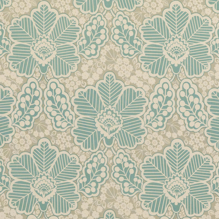 Arbour Aqua by Baker Lifestyle Designer Fabric BLOCK PARTY COTTON - 100% India - Horizontal: 17.336 and Vertical: 17.73 52.796 - Swanky Fabrics -