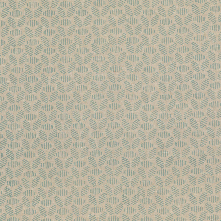 Bumble Bee Aqua by Baker Lifestyle Designer Fabric BLOCK PARTY LINEN - 100% India - Horizontal: 4.728 and Vertical: 2.364 52.796 - Swanky Fabrics -