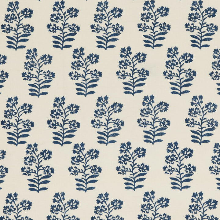 Wild Flower Indigo by Baker Lifestyle Designer Fabric BLOCK PARTY LINEN - 56%;COTTON - 44% India Horizontal: 5.91 and Vertical: 13.396 53.978 - Swanky Fabrics -