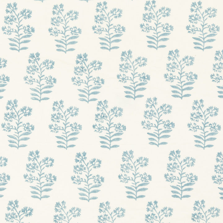 Wild Flower Soft Blue by Baker Lifestyle Designer Fabric BLOCK PARTY LINEN - 56%;COTTON - 44% India - Horizontal: 5.91 and Vertical: 13.396 53.978 - Swanky Fabrics -