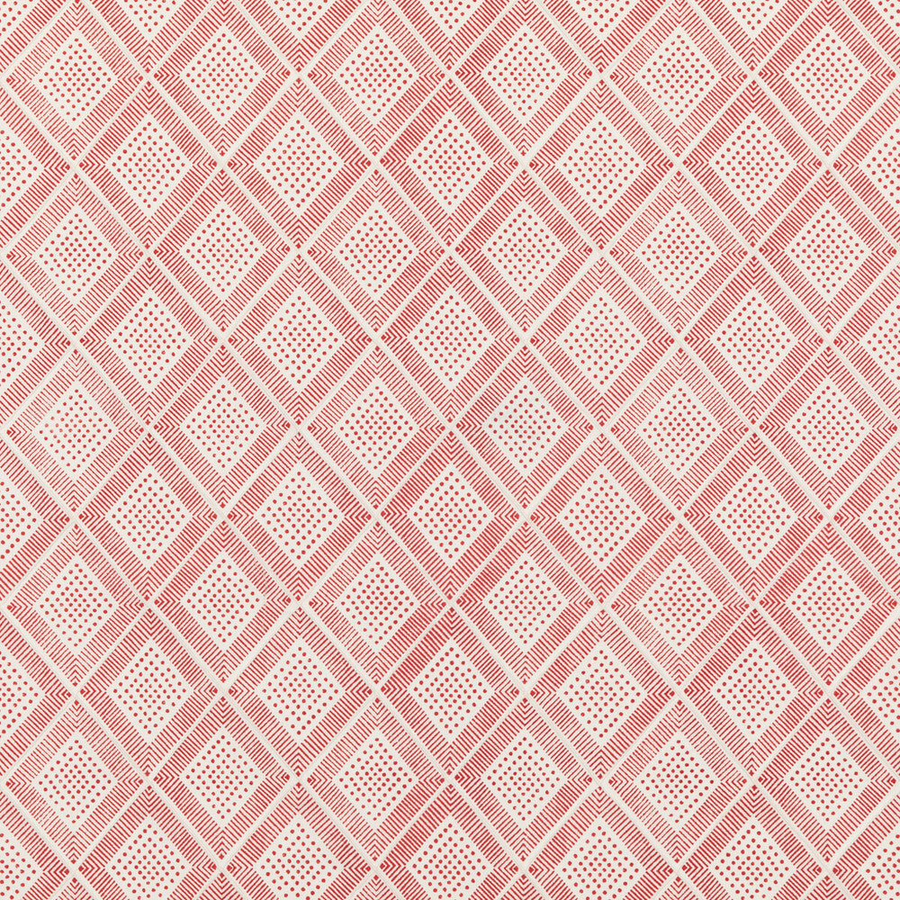 Block Trellis Rustic Red by Baker Lifestyle Designer Fabric BLOCK PARTY COTTON - 59%;LINEN - 41% India Horizontal: 5.122 and Vertical: 5.91 52.796 - Swanky Fabrics -