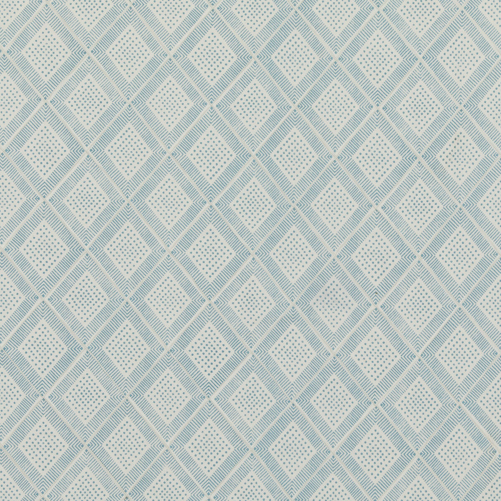 Block Trellis Aqua by Baker Lifestyle Designer Fabric BLOCK PARTY COTTON - 59%;LINEN - 41% India Horizontal: 5.122 and Vertical: 5.91 52.796 - Swanky Fabrics -