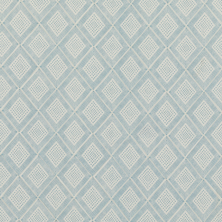 Block Trellis Aqua by Baker Lifestyle Designer Fabric BLOCK PARTY COTTON - 59%;LINEN - 41% India Horizontal: 5.122 and Vertical: 5.91 52.796 - Swanky Fabrics -