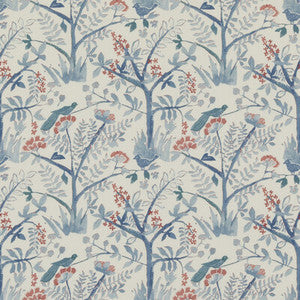 Lulworth Blue/Red by Baker Lifestyle Designer Fabric