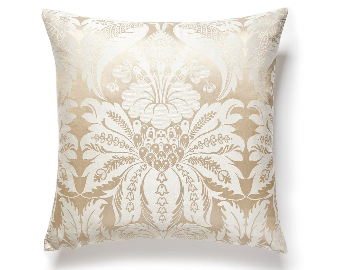 Estate Damask Pillow 22 X 22 - Travertine PQSDDK18650004 by Scalamandre Designer Pillow
