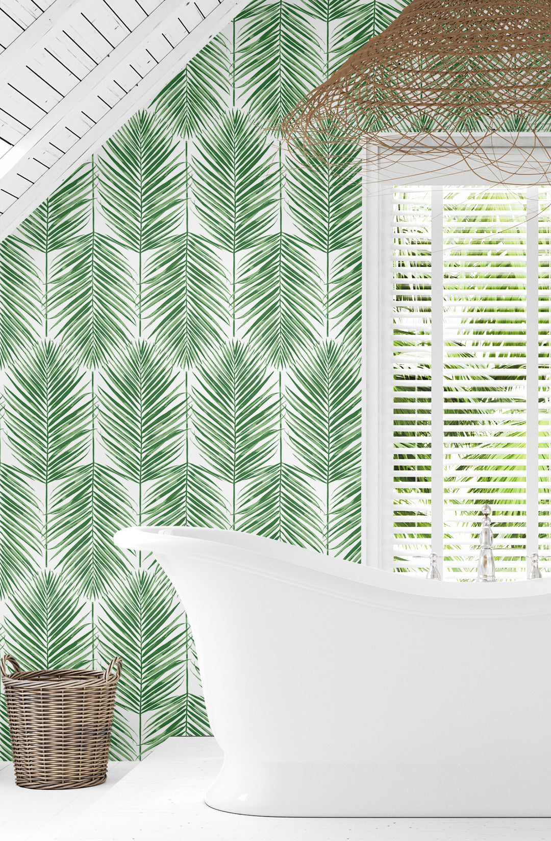Paradise Palm Prepasted Greenery PR10704 by Seabrook Designs Designer Wallpaper