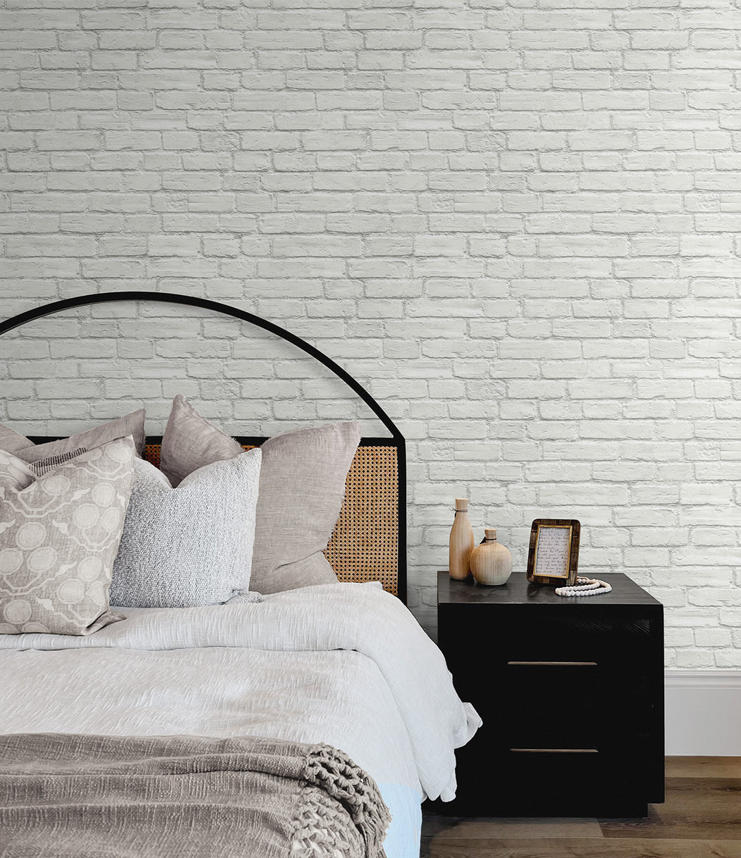 Industrial Faux Brick Prepasted Off-White PR10800 by Seabrook Designs Designer Wallpaper