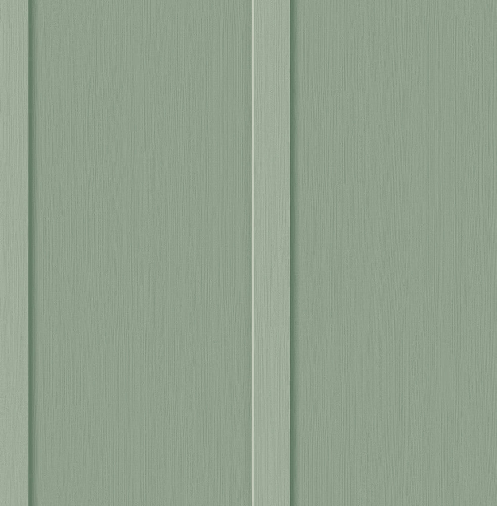 Faux Board and Batten Prepasted Sage Green PR11204 by Seabrook Designs Designer Wallpaper