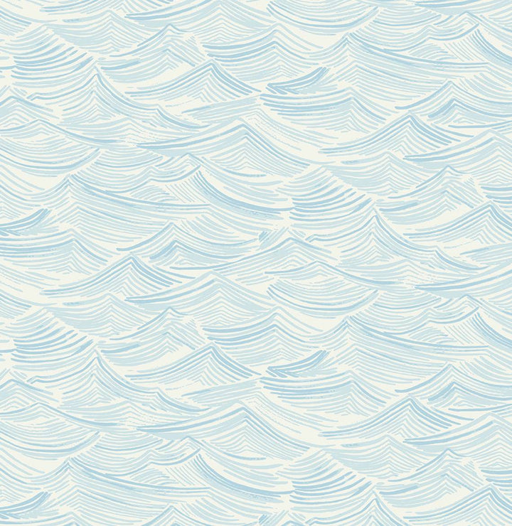Seaside Waves Blue Oasis PR12802 by Seabrook Designs Designer Wallpaper