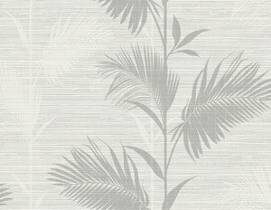 Away Grey Palm Wallpaper by Kenneth James Designer