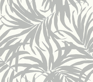 Bali Leaves Metallic Peel & Stick Wallpaper by York Wallcoverings Designer
