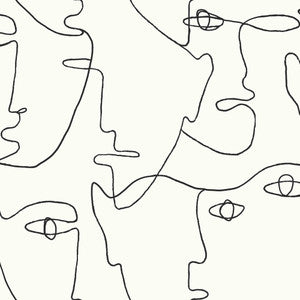 Pablo Portraits Black Peel & Stick Wallpaper by York Wallcoverings Designer