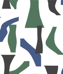 Modernist Green & Blue Peel & Stick Wallpaper by York Wallcoverings Designer