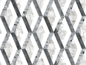 Statuary Diamond Inlay Grey Peel & Stick Wallpaper by York Wallcoverings Designer