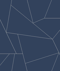 Fractured Prism Blue & White Peel & Stick Wallpaper by York Wallcoverings Designer