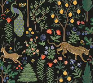 Menagerie Black Peel & Stick Wallpaper by Rifle Paper Co. Designer