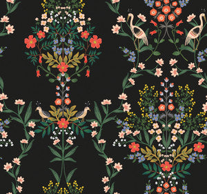 Luxembourg Black Peel & Stick Wallpaper by Rifle Paper Co. Designer