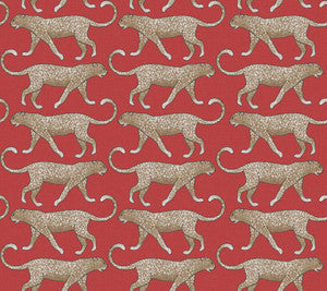 Big Cat Walk Red Peel & Stick Wallpaper by York Wallcoverings Designer