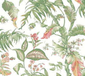Fiji Garden Pink Peel & Stick Wallpaper by York Wallcoverings Designer