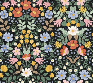 Bramble Garden Black Peel & Stick Wallpaper by Rifle Paper Co. Designer