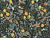 Citrus Grove Black Peel & Stick Wallpaper by Rifle Paper Co. Designer