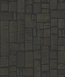 Crafted Editorial Black & Gold Metallic Wallpaper by Magnolia Home Designer