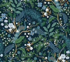 Peacock Garden Navy Peel & Stick Wallpaper by Rifle Paper Co. Designer