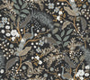 Peacock Garden Black Peel & Stick Wallpaper by Rifle Paper Co. Designer
