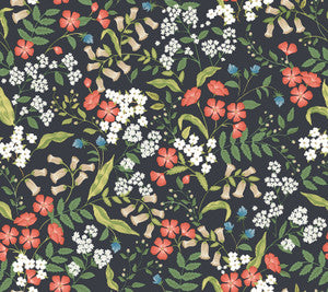 Sweetbrier Black Peel & Stick Wallpaper by Rifle Paper Co. Designer