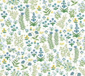 Menagerie Garden Blue Multicolor Peel & Stick Wallpaper by Rifle Paper Co. Designer