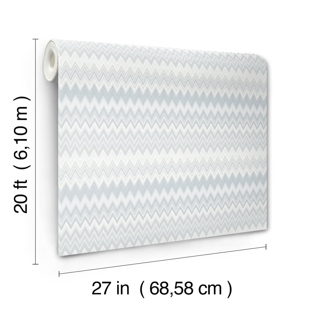 Zig Zag White Peel & Stick Wallpaper by York Wallcoverings Designer