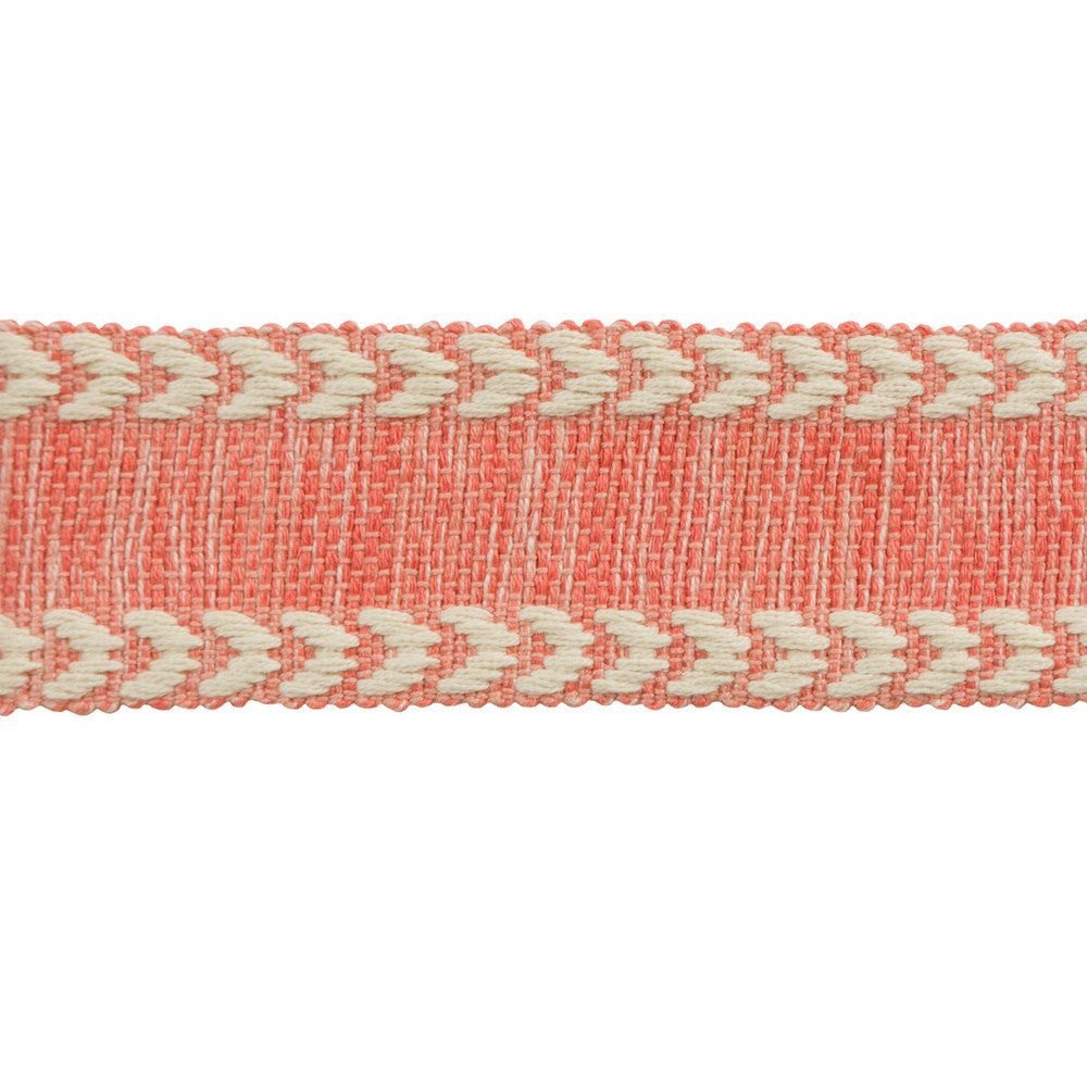 Suraj Coral by Baker Lifestyle Designer Trim ECHO II COTTON - 100% Egypt - Horizontal: - and Vertical: - 1.75 - Swanky Fabrics -