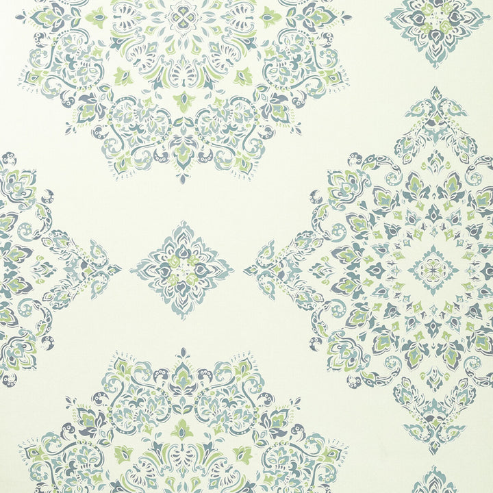 Parvani Teal/Lime by Baker Lifestyle Designer Wallcovering ECHO HEIRLOOM INDIA PAPER - 100% United Kingdom - Horizontal: - and Vertical: 26.792 26.989 - Swanky Fabrics -