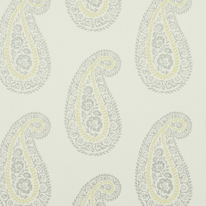 Madira Grey/Yellow by Baker Lifestyle Designer Wallcovering ECHO HEIRLOOM INDIA NON WOVEN - 100% United Kingdom Horizontal: and Vertical: 11.9776 20.488 - Swanky Fabrics -
