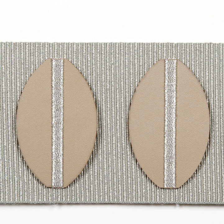 Paros Lemongrass by Europatex Designer Fabric Kos & Paros 55% Faux Leather, 23% Rayon, 21% Fibranne, 1% Polyester 3.00 inches - Swanky Fabrics -