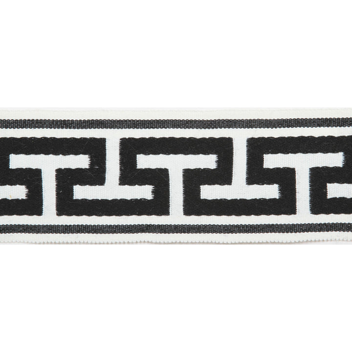 Pergola Embroidered Tape Black by Europatex Designer Fabric Pergola 100% Solution Dyed Acrylic 2.75 inches - Swanky Fabrics -