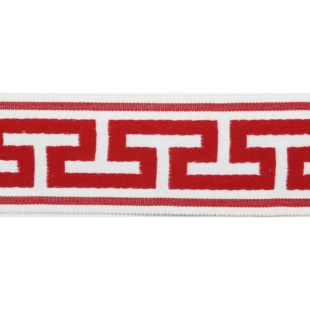 Pergola Embroidered Tape Cranberry by Europatex Designer Fabric Pergola 100% Solution Dyed Acrylic 2.75 inches - Swanky Fabrics -
