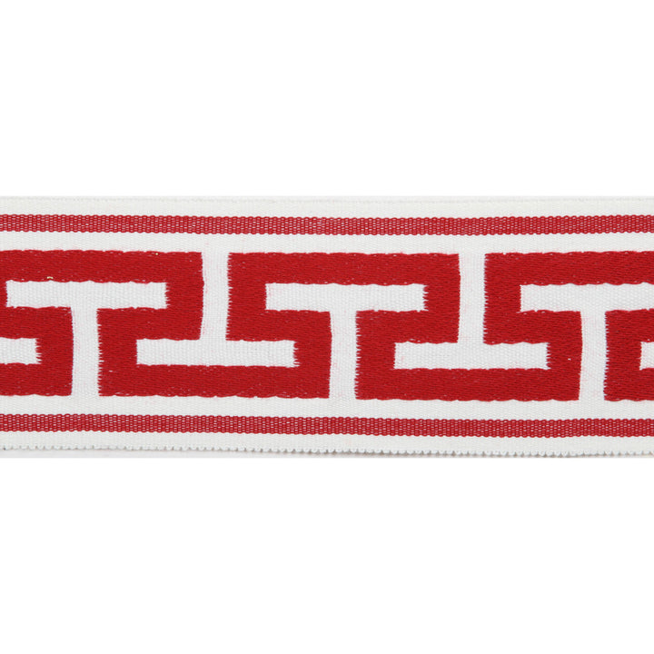 Pergola Embroidered Tape Cranberry by Europatex Designer Fabric Pergola 100% Solution Dyed Acrylic 2.75 inches - Swanky Fabrics -