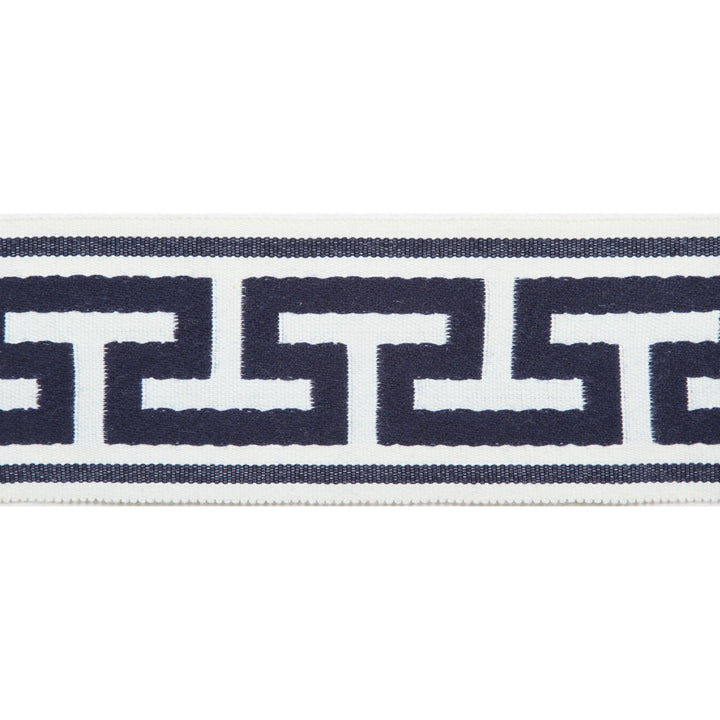 Pergola Embroidered Tape Marine by Europatex Designer Fabric Pergola 100% Solution Dyed Acrylic 2.75 inches - Swanky Fabrics -