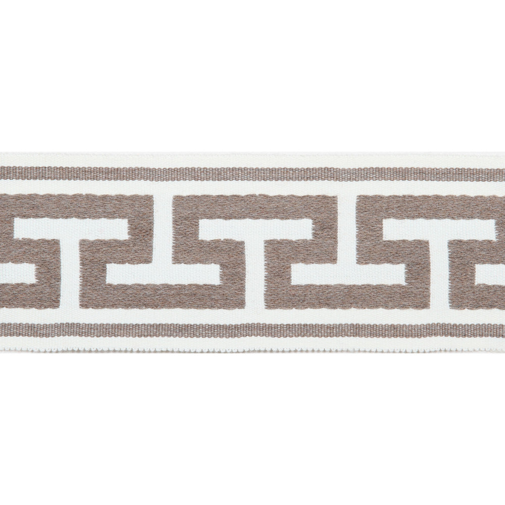 Pergola Embroidered Tape Sand by Europatex Designer Fabric Pergola 100% Solution Dyed Acrylic 2.75 inches - Swanky Fabrics -