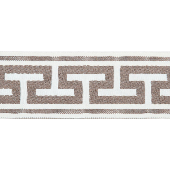 Pergola Embroidered Tape Sand by Europatex Designer Fabric Pergola 100% Solution Dyed Acrylic 2.75 inches - Swanky Fabrics -