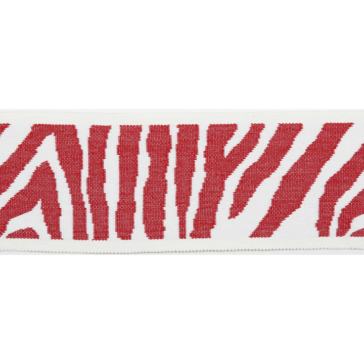 Pergola Zebra Tape Cranberry by Europatex Designer Fabric Pergola 100% Solution Dyed Acrylic 3.25 inches - Swanky Fabrics -