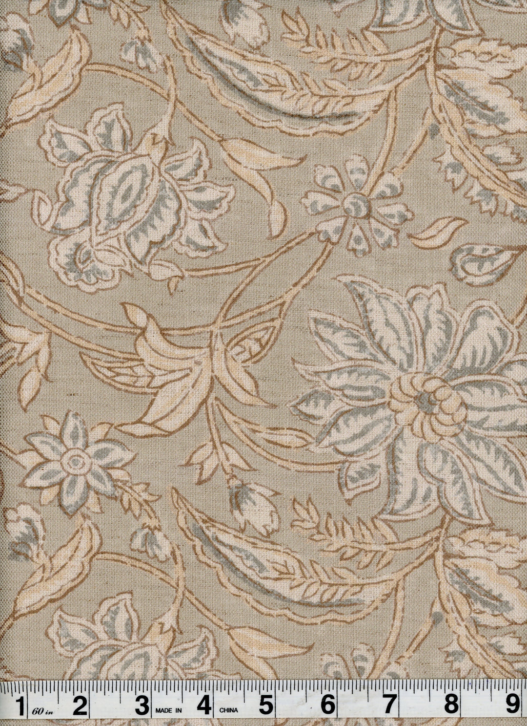 Pippa Green Tea by Heritage Fabric - 50% Cotton, 35% Viscoe, 15% Linen - India - 54" - Fabric Carolina -